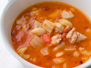 トマトといんげん豆のスープ