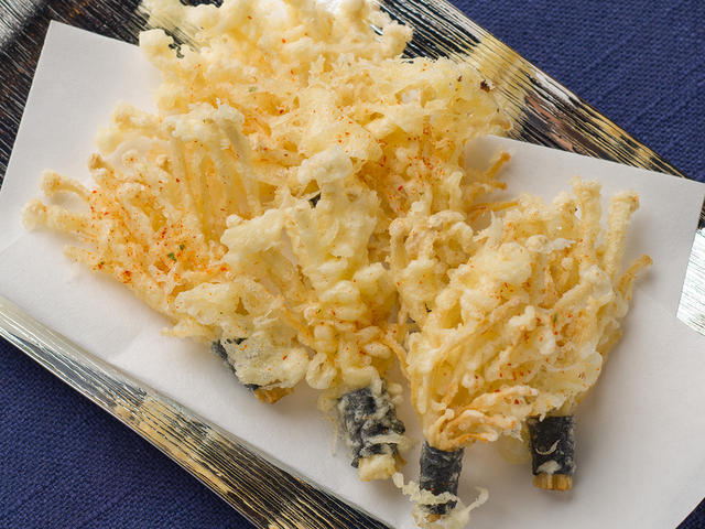えのきの海苔巻き天ぷら 野菜のおかず 田村隆のあなたも作れる本格和食 Epirecipe エピレシピ